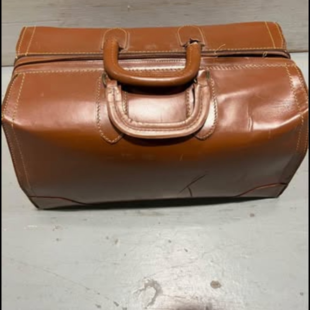 Vintage Eveleigh Brown Cowhide Leather Doctors MEDICAL Carry Dr. Briefcase